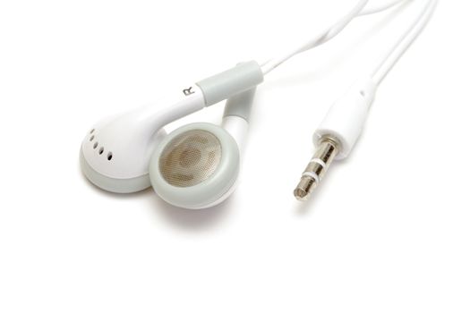 White earphones isolated on white