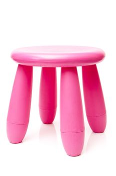 pink stool on a white background