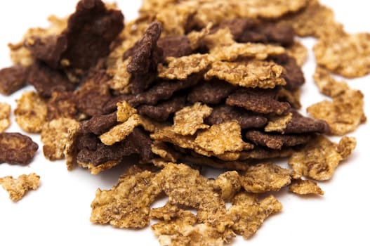 breakfast cereals on a white background