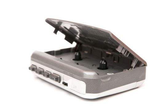walkman to listen to music on a white background