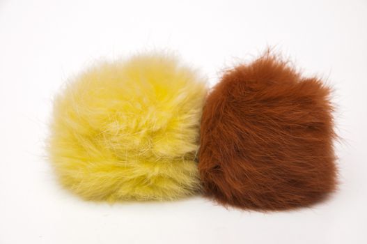 hairballs on a white background