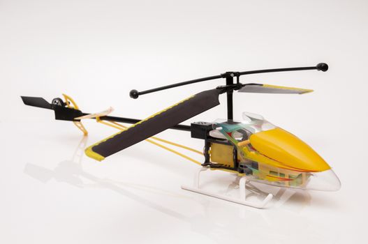 radio controlled helicopter on a white background