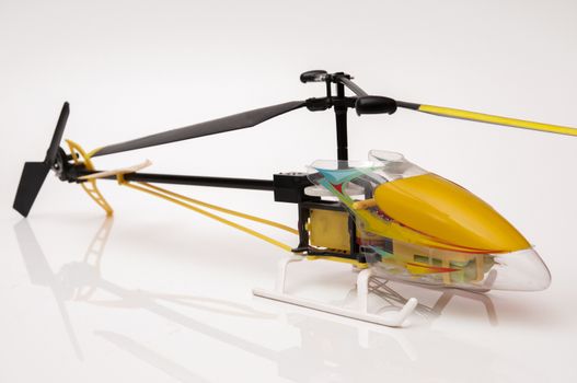 radio controlled helicopter on a white background