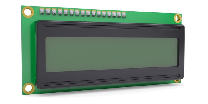 LCD Character Module Display. Isolateed render on white background