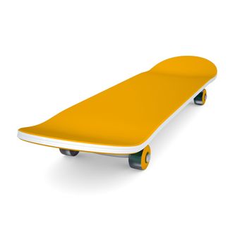 Orange skateboard. Isolated render on a white background