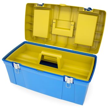 Plastic tool box. Isolated render on a white background