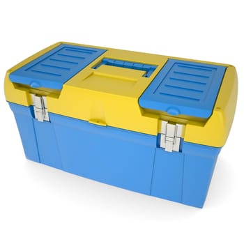 Plastic tool box. Isolated render on a white background
