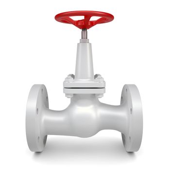 White valve. Isolated render on white background