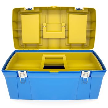 Plastic tool box. Isolated render on a white background