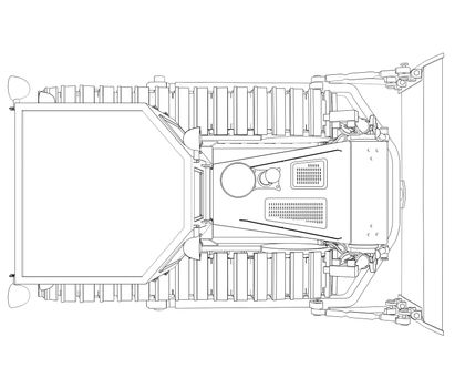 Tractor rendering in lines. Isolated render on a white background