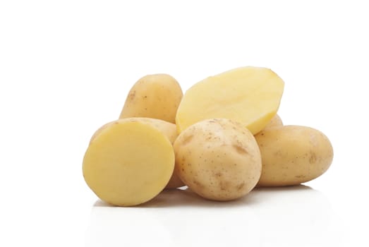 New potatoes isolated on white background