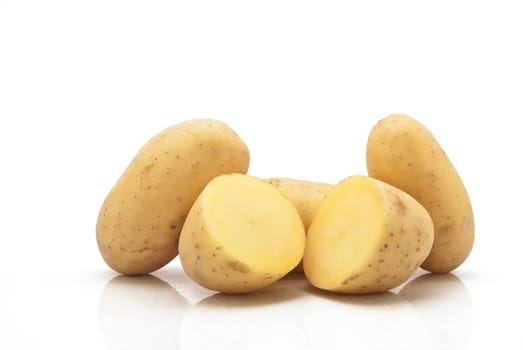 New potatoes isolated on white background