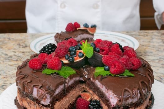Mousse cake decorated beautifully