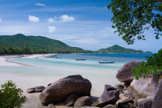 boats on the sea in Southern of Thailand