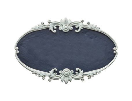 carved oval wood frame isolated on white background