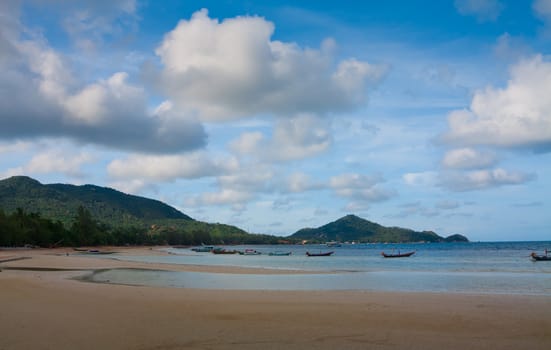 boats on the sea in Southern of Thailand