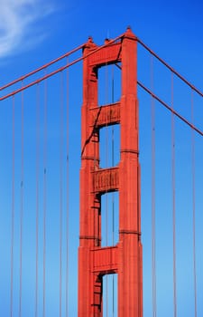 Part of famous Golden Gate Bridge, San Francisco 