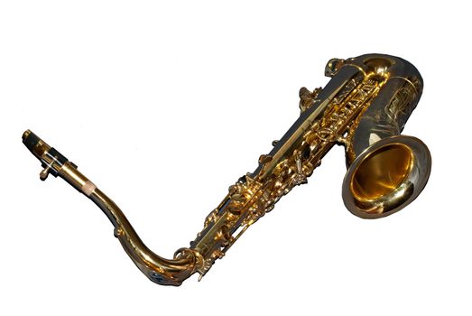 Saxophone on a white background