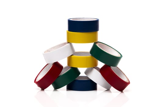 colored tape on a white background