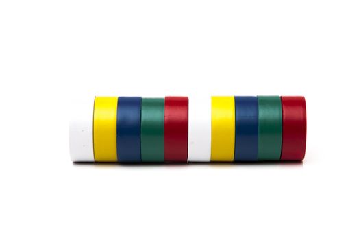 colored tape on a white background