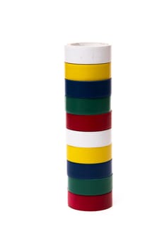 colored tape on a white background