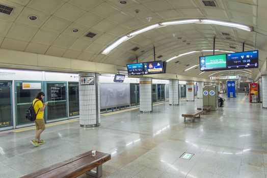 seoul metro station interior in south korea