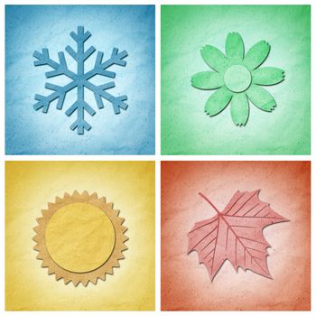 Recycle Paper craft , Four seasons elements