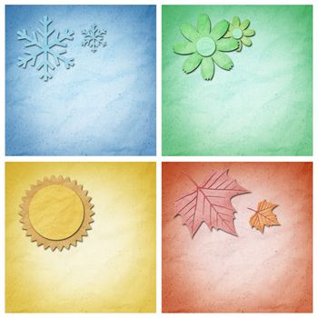 Recycle Paper craft , Four seasons elements  with space