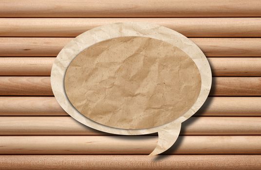 Recycle speech bubble on wooden background