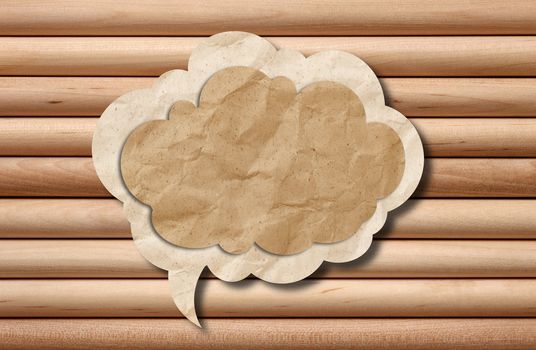 Recycle speech bubble on wooden background