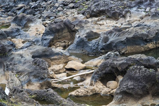 Harden lava creating a river bed