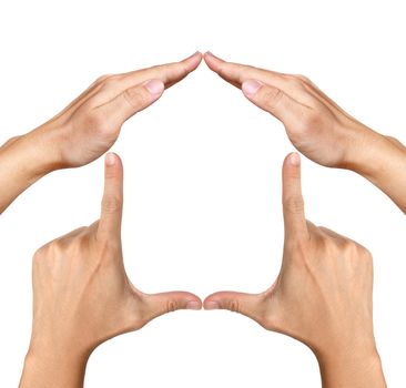 human hands made house shape