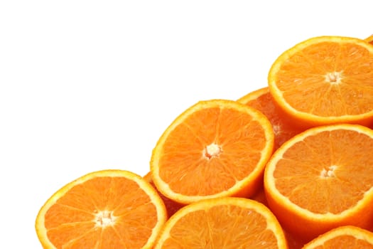 Orange slice background with corner copyspace