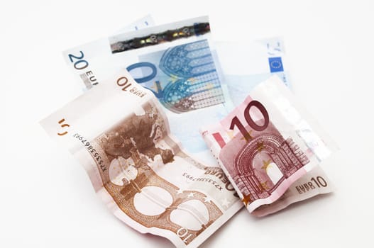 Euro money on a white background
