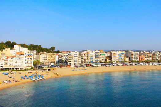 View on Blanes in summertime. Costa Brava, Girona.