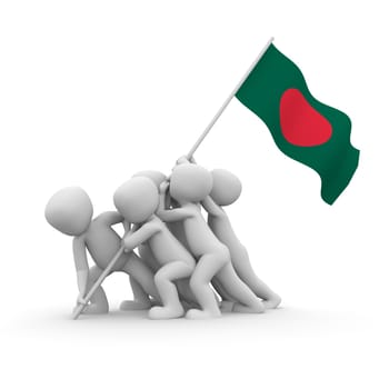 The characters want to hoist the Bangladeshi flag together.