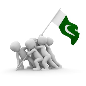 The characters want to hoist the Pakistani flag together.