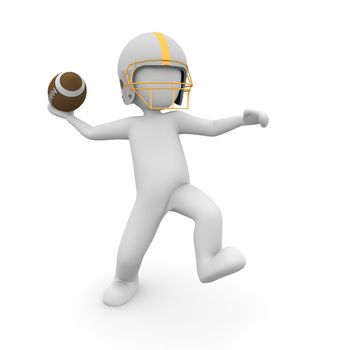 A character throws the football to a team member.