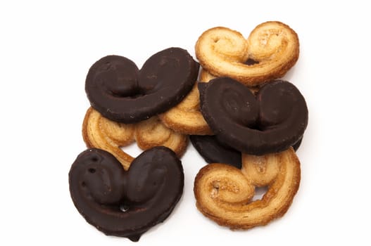 heart shaped cookies on a white background
