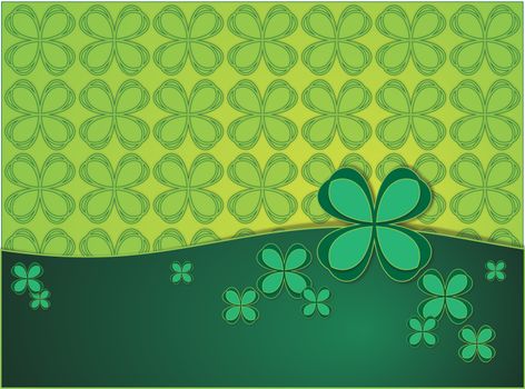 green background with clover leaf surfaces for text