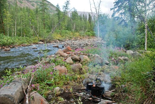 In the upper river Bucharama has stones in line