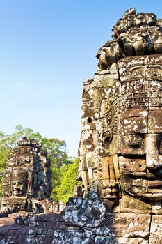 Detail of Bayon in Angkor Thom,Sim Reap, Cambodia