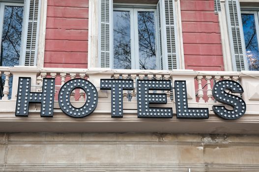 Barcelona hotel with lights in points