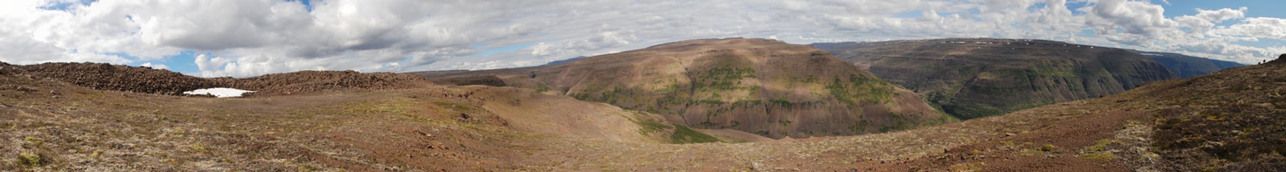 The landscape of the Western part of the plateau Putorana plateau. Taimyr Peninsula, Russia.