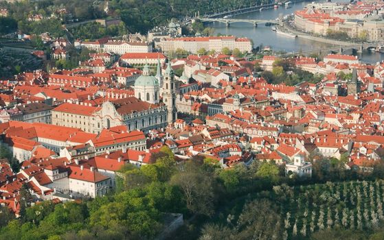 View of Prague on a spring evening