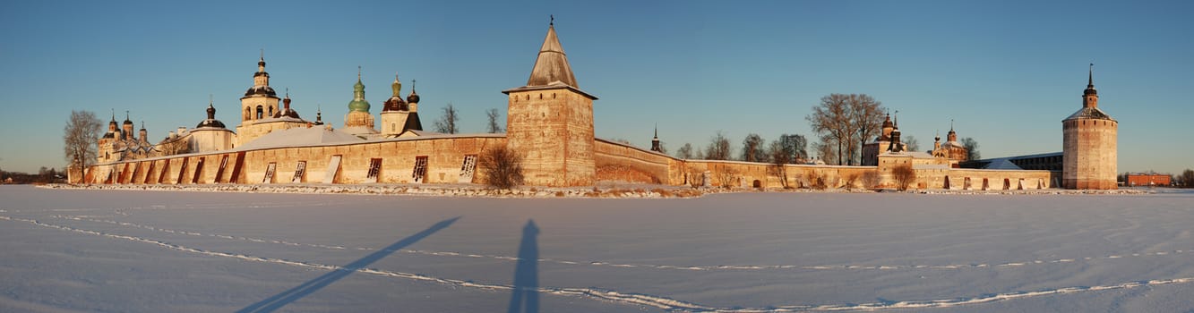Kirillo-Belozersky monastery - the largest in Europe. Located on the shores of Siverskoye lake in the Vologda region, Russia.