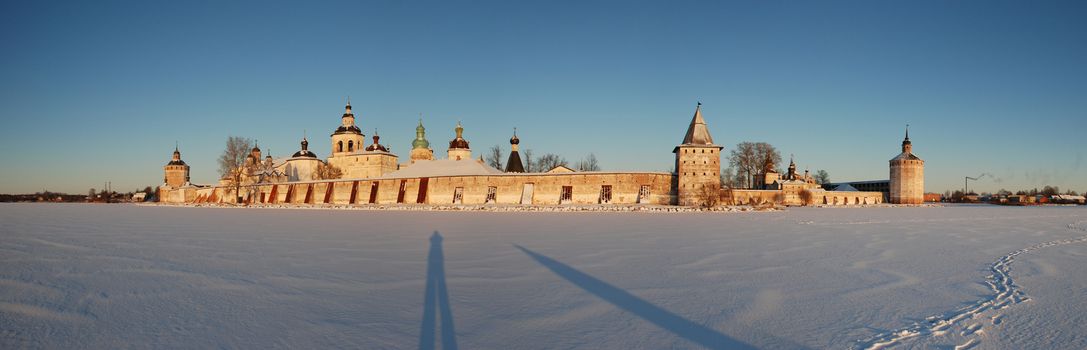 Kirillo-Belozersky monastery - the largest in Europe. Located on the shores of Siverskoye lake in the Vologda region, Russia.