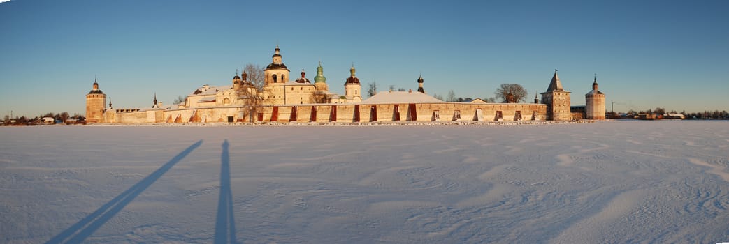 Kirillo-Belozersky monastery - the largest in Europe. Located on the shores of Siverskoye lake in the Vologda region, Russia.