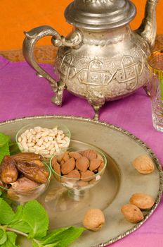 Still life with some classic Moroccan food ingredients
