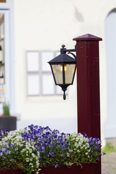 Ancient streetlight near the house